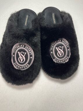 Victoria secret black slippers large